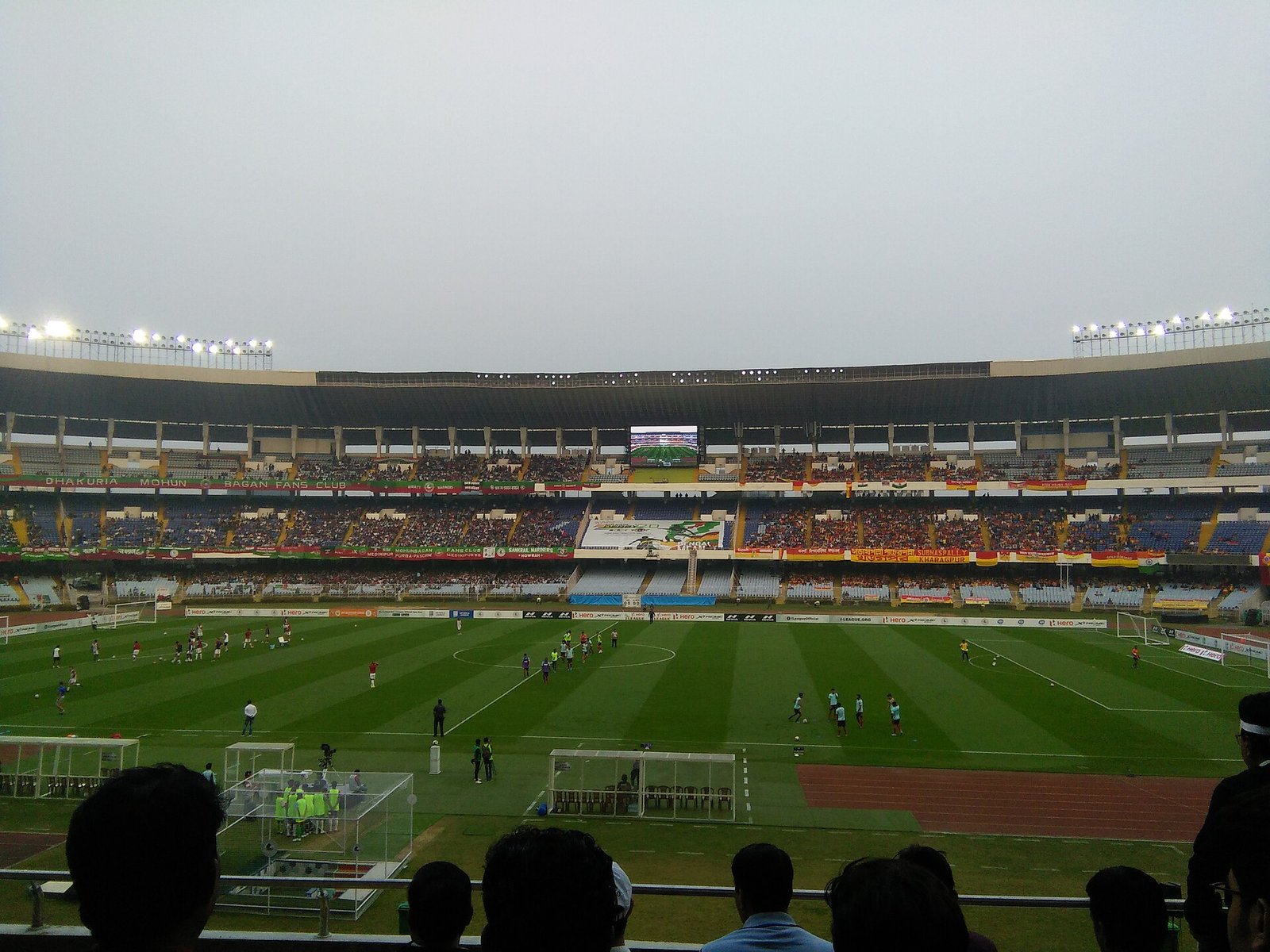 Fans at a Kolkata Derby between Mohun Bagan and East Bengal