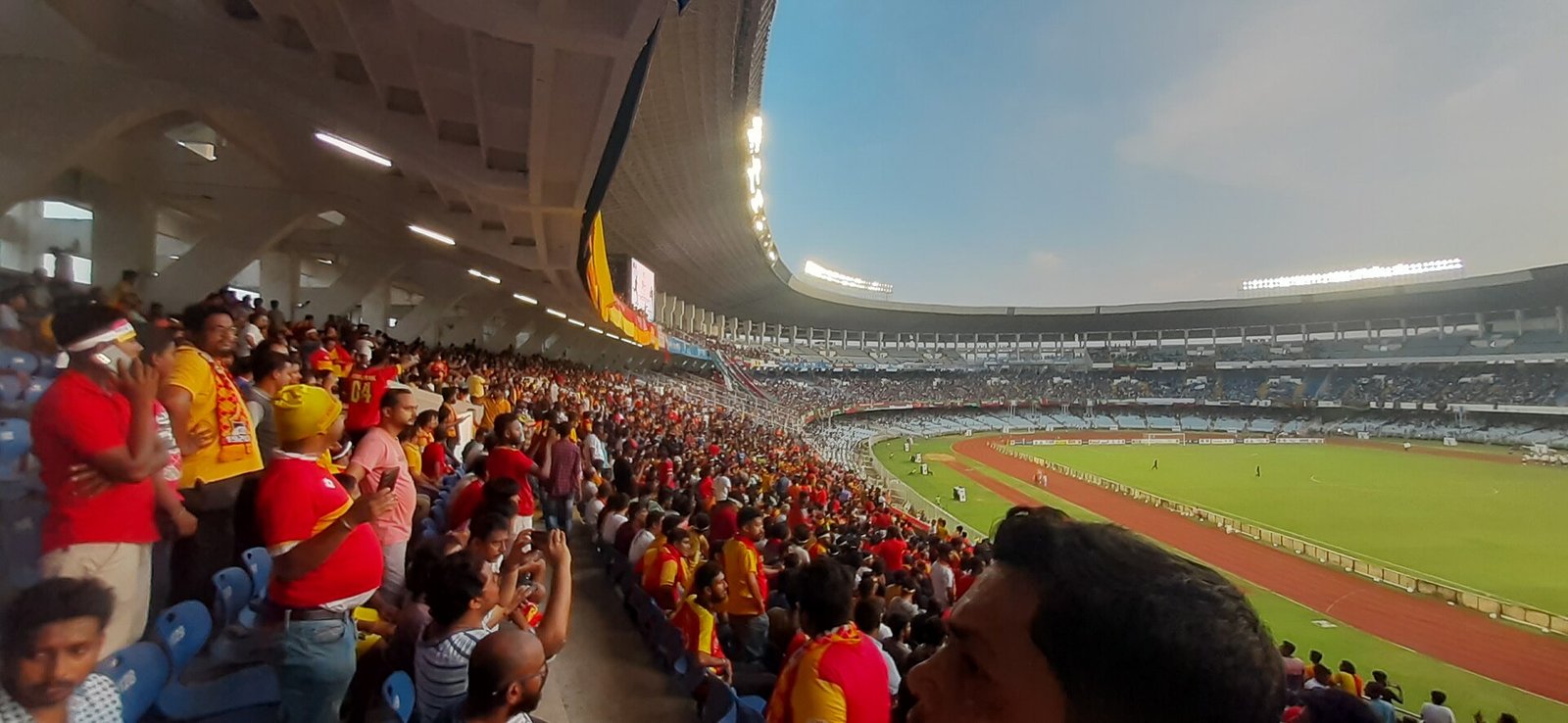 Supporters at the Salt Lake Stadium in Kolkata